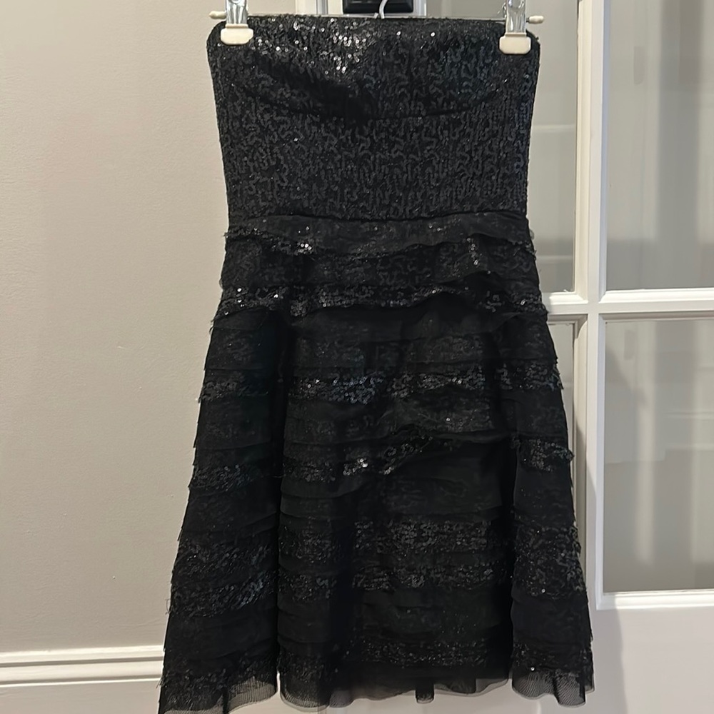 BCBG black strapless mini dress. Size 2